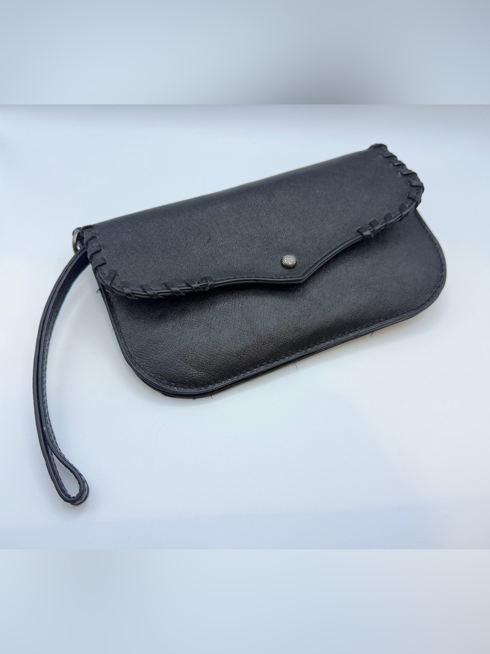 The Sak Black Whipstitch Envelope Clutch
